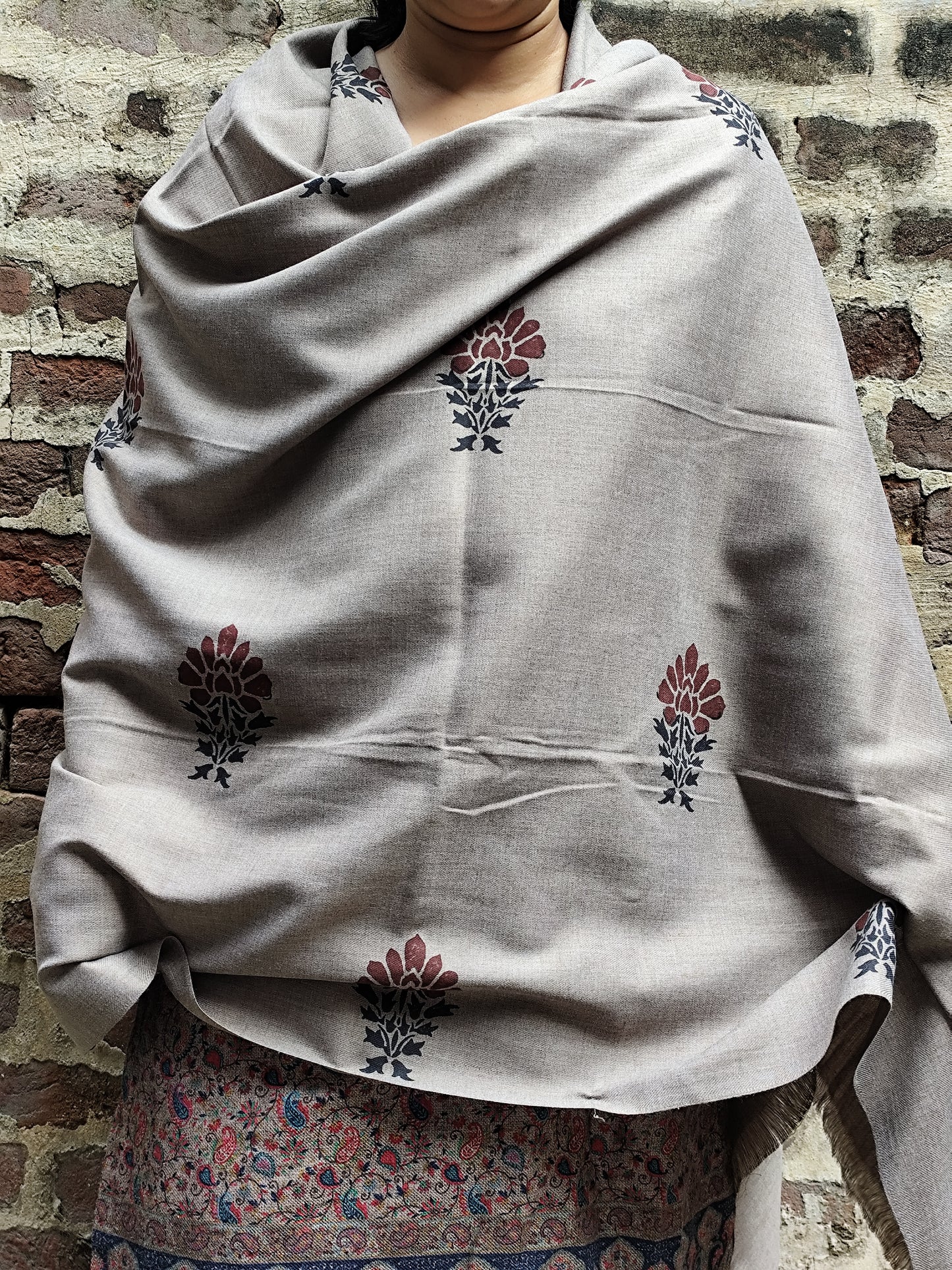 Handblock shawl