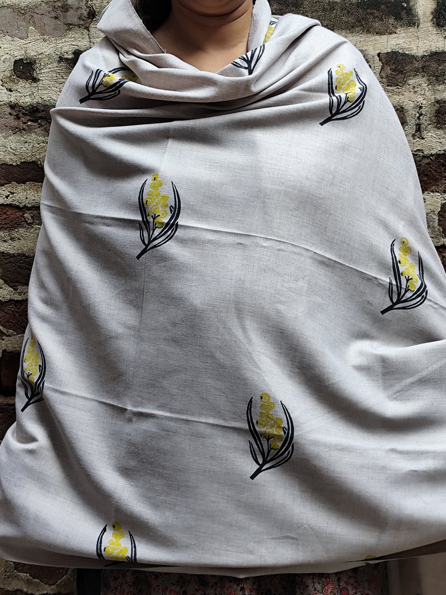 Handblock woolen shawls