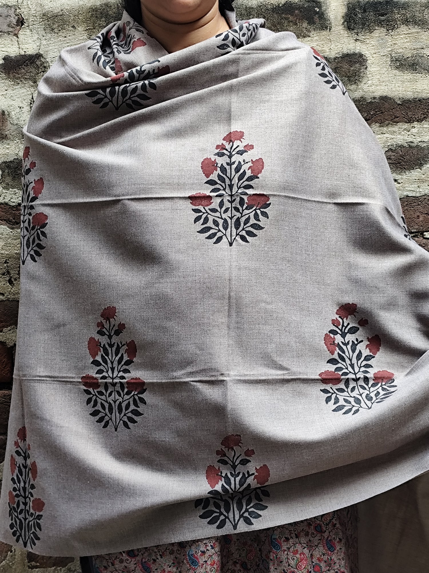 Handblock winter shawls