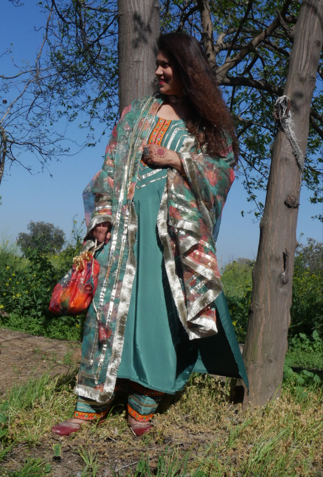 Sea green  farsi salwaar suit