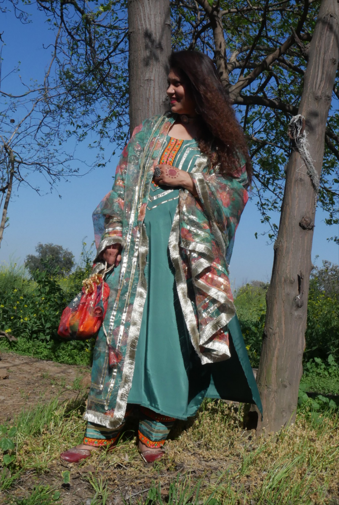 Sea green  farsi salwaar suit