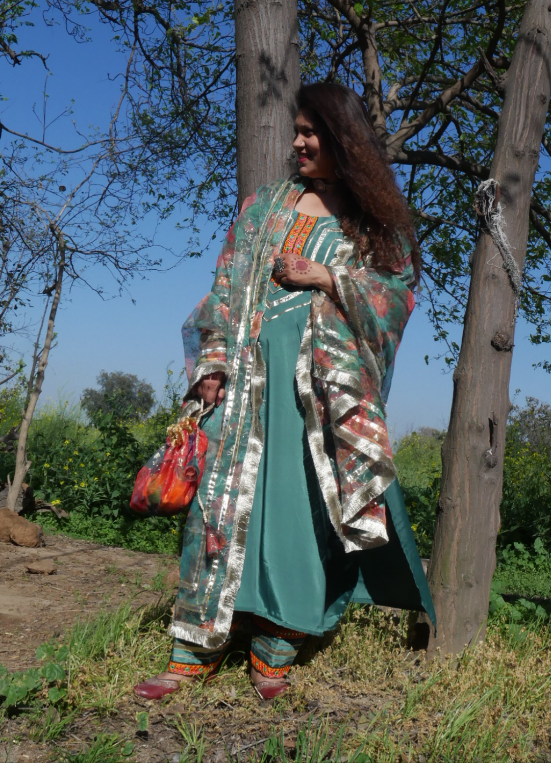 Sea green  farsi salwaar suit