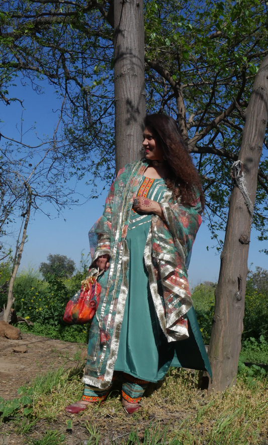 Sea green  farsi salwaar suit