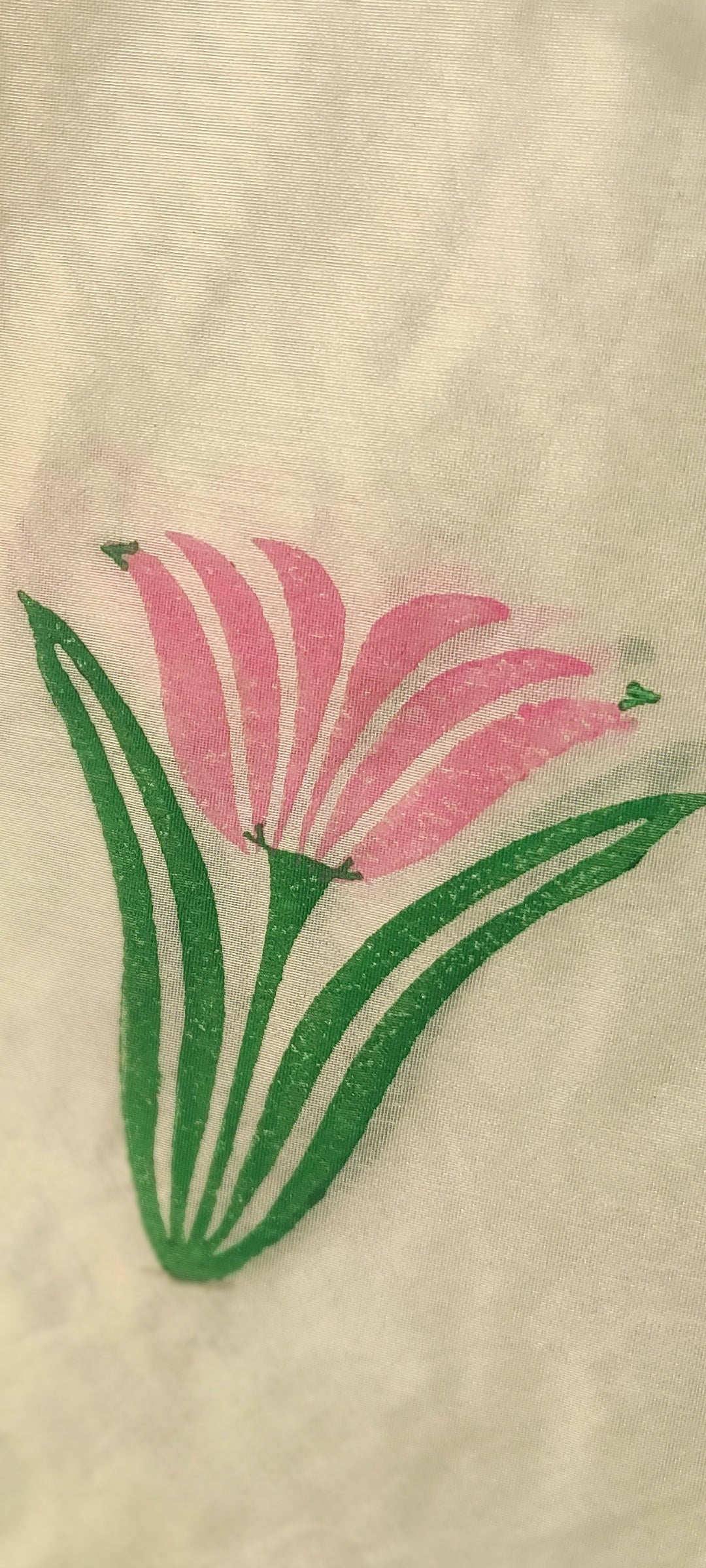 Hand block  pink Tulip chanderi silk salwaar suit