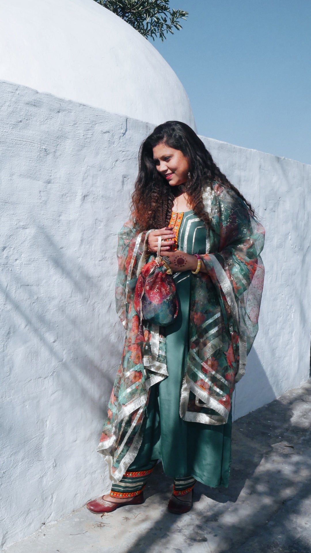 Sea green  farsi salwaar suit