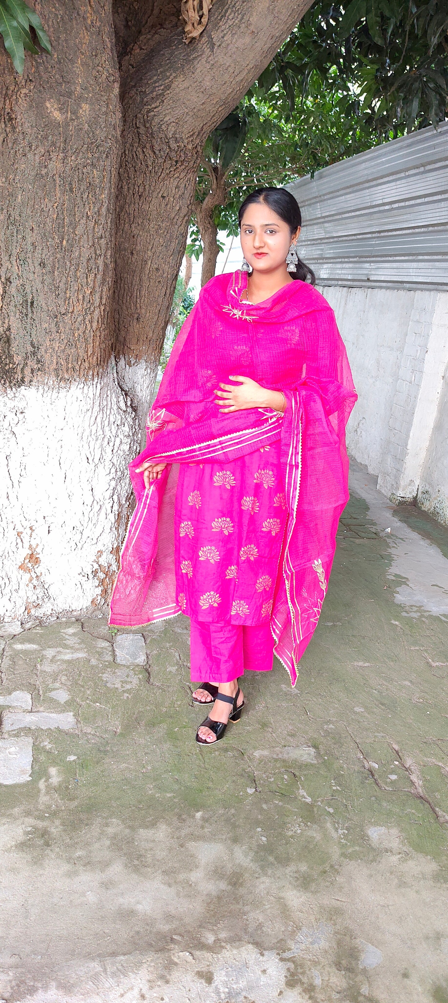 Handblock  ready made Mergentta pure cotton suit