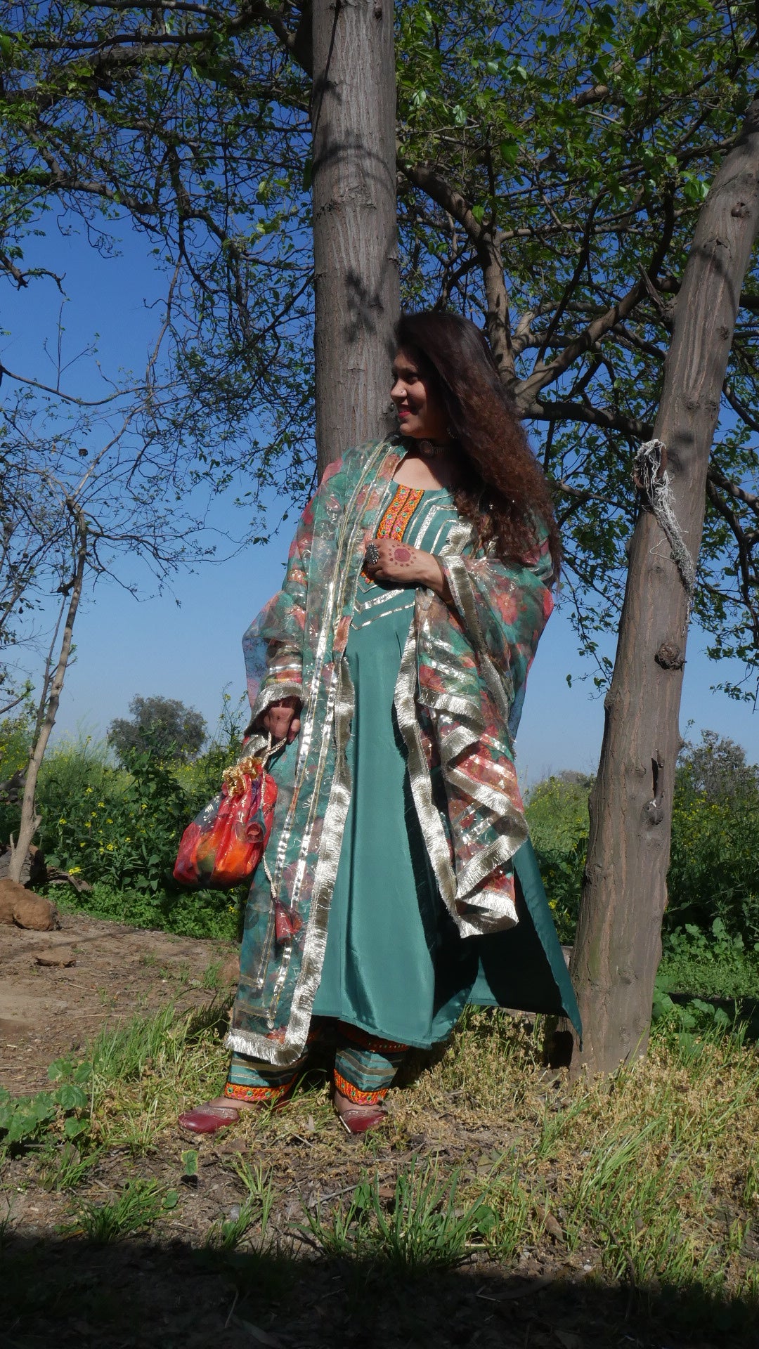 Sea green  farsi salwaar suit