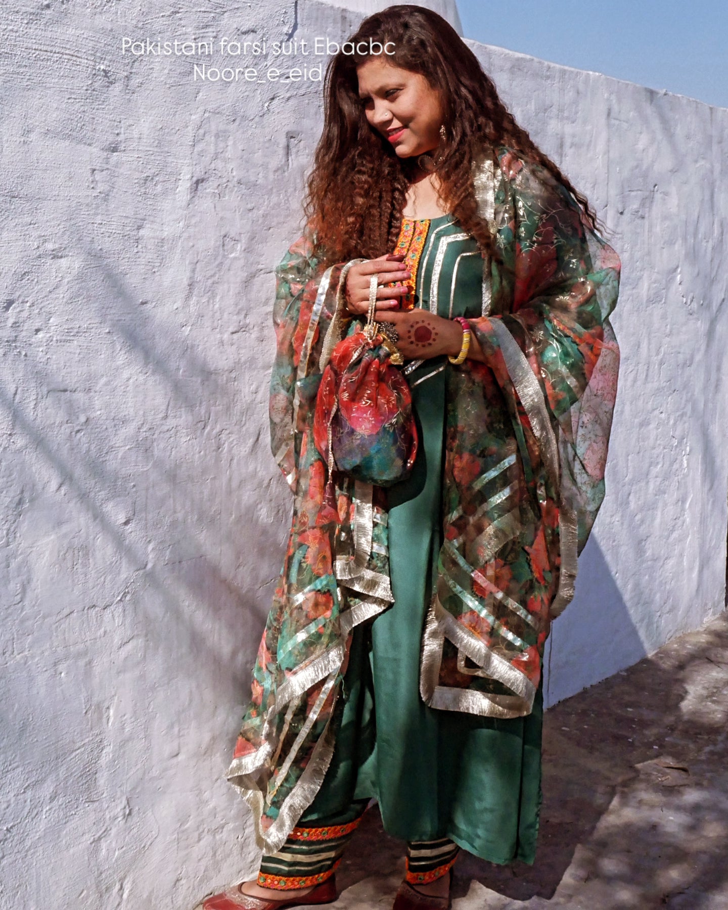 Sea green  farsi salwaar suit