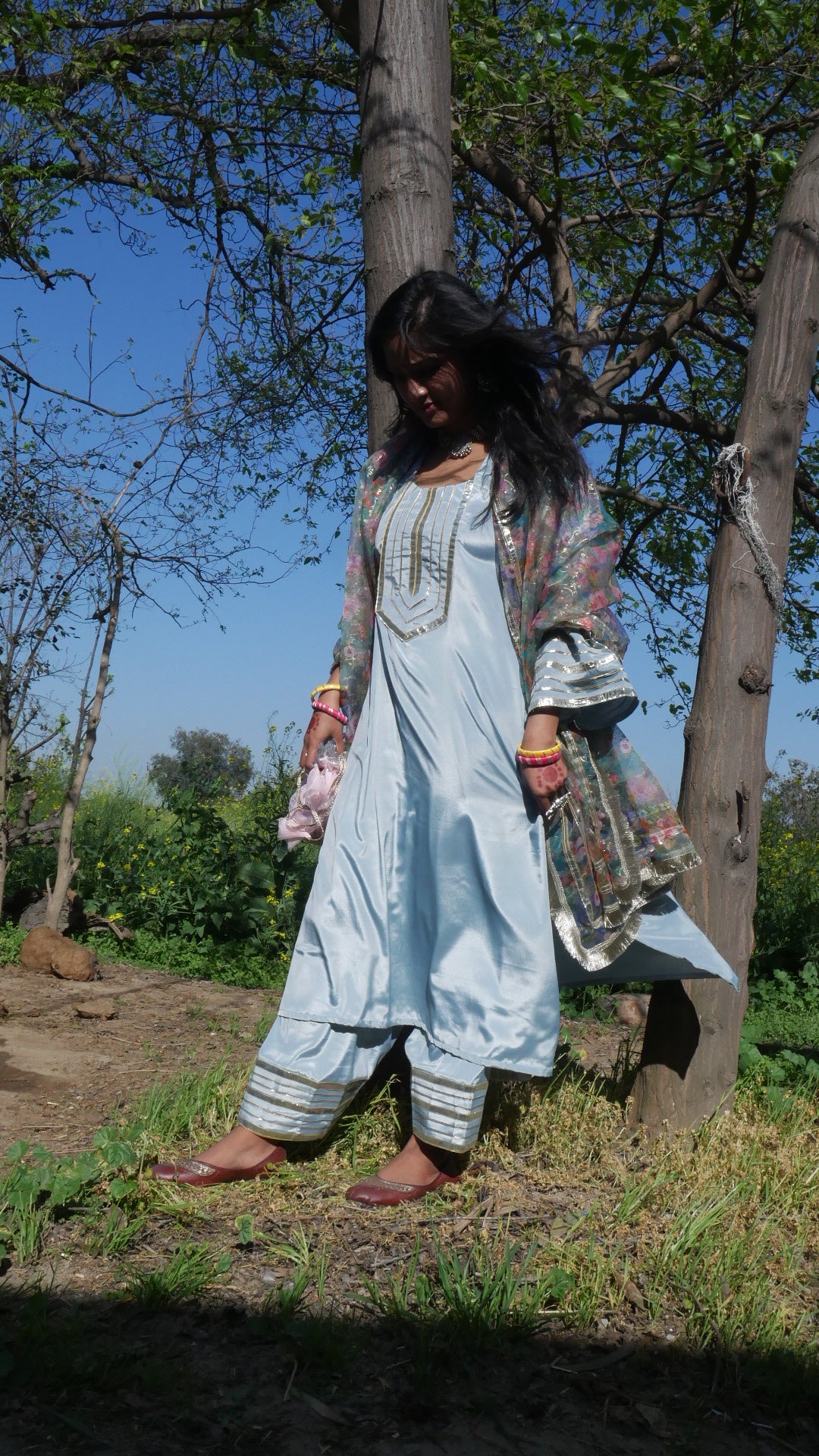 Grey farsi salwar suit salwaar
