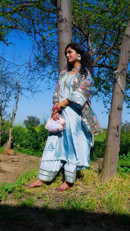 Grey farsi salwar suit salwaar