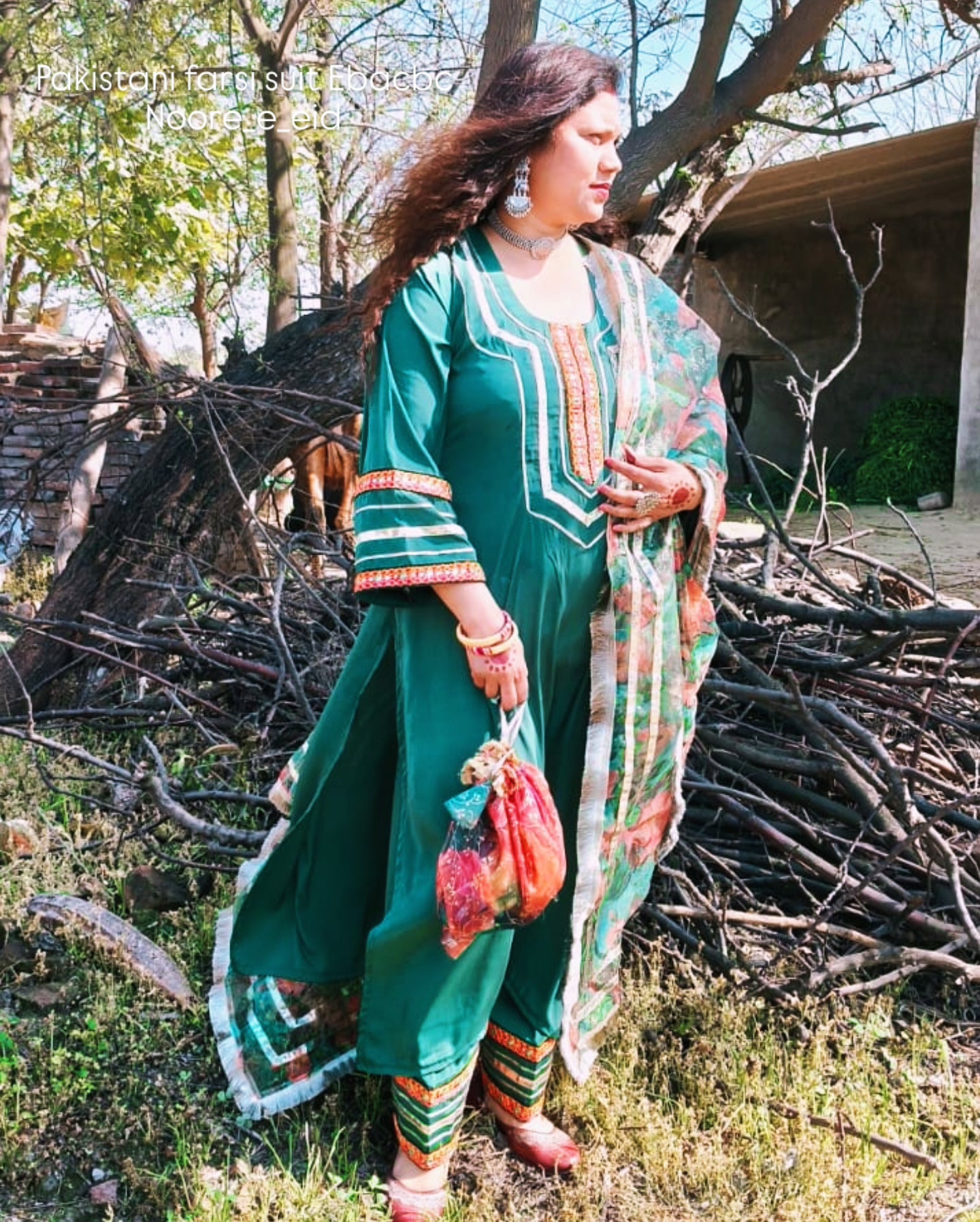 Sea green  farsi salwaar suit