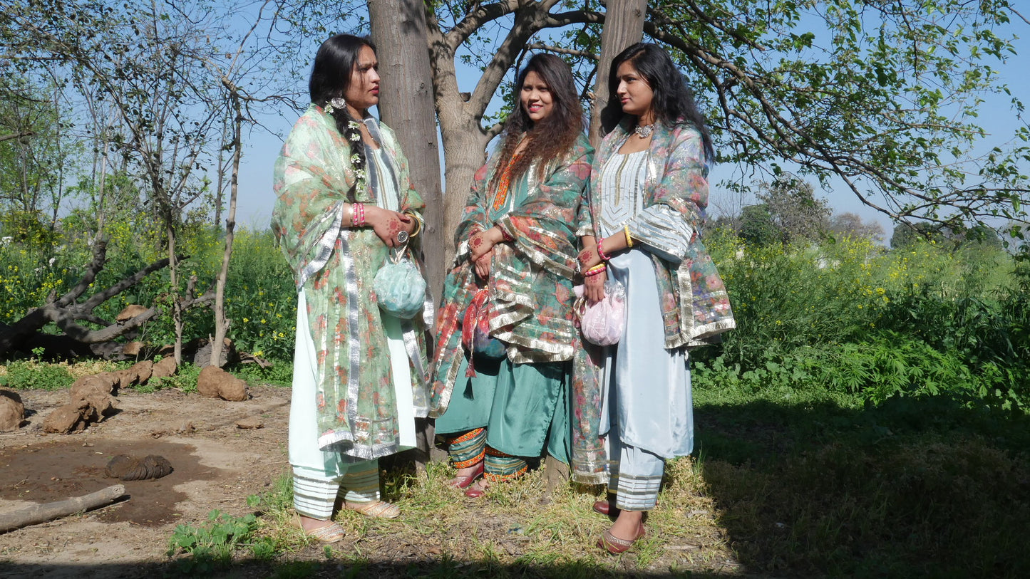 Pista green farsi suit salwaar