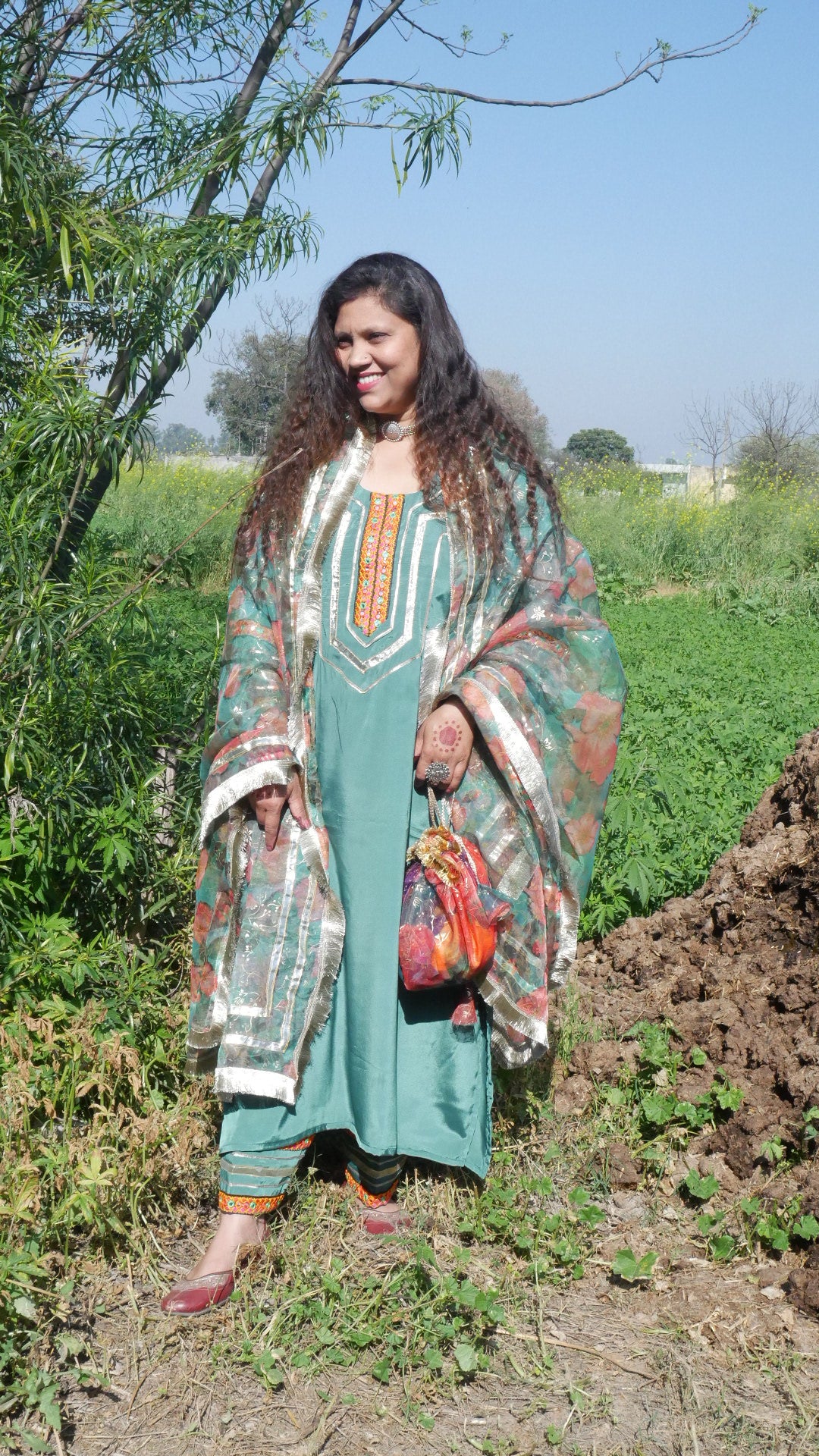 Sea green  farsi salwaar suit