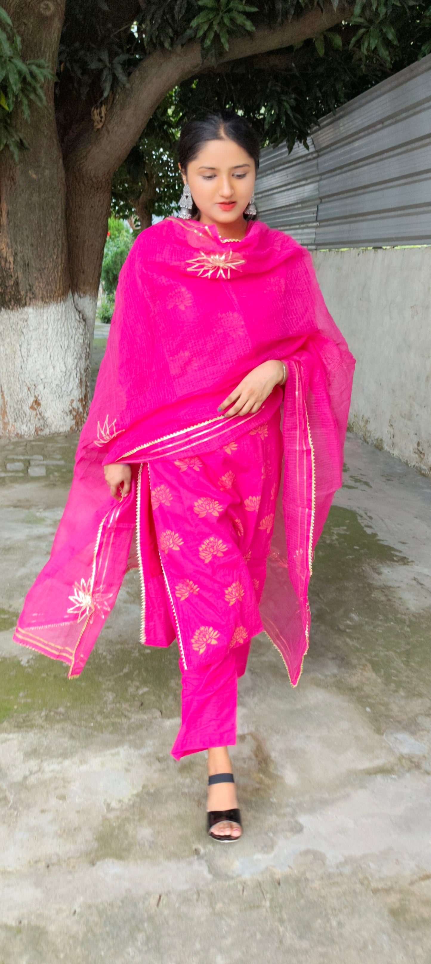 Handblock  ready made Mergentta pure cotton suit