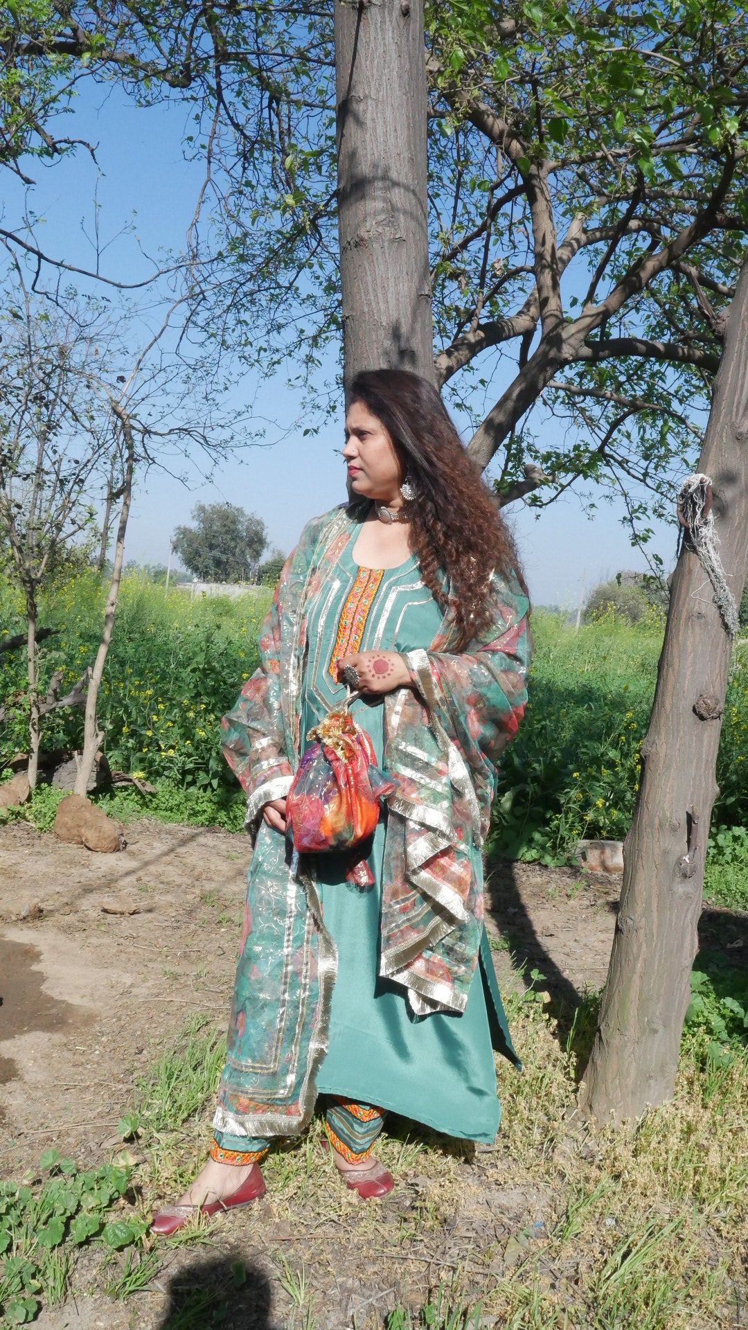 Sea green  farsi salwaar suit