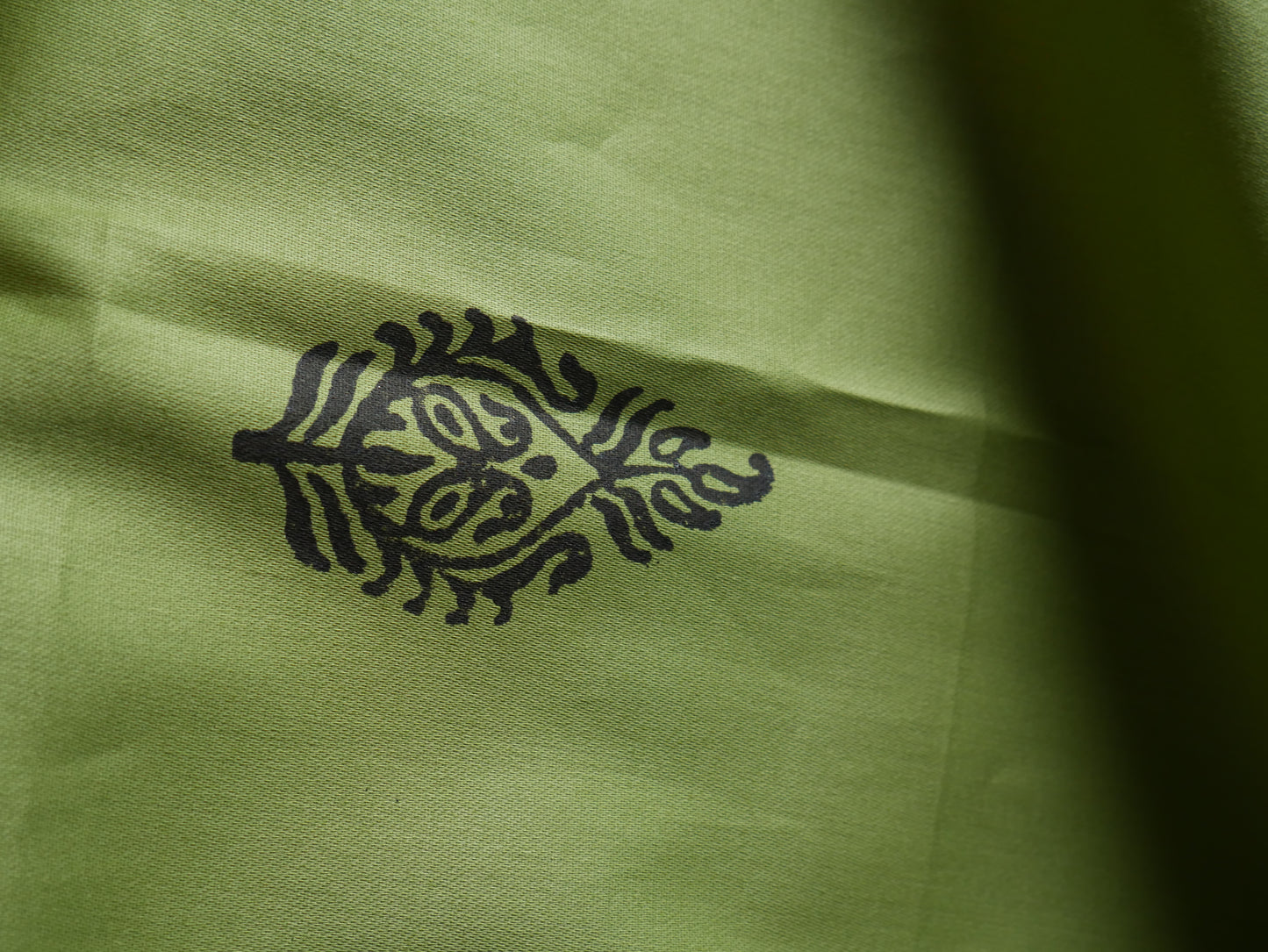 Mehndi green handblock pure cotton kurta for men